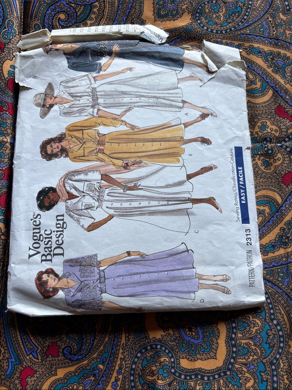 Vintage Vogue Button-Front Dress Pattern in Yellow, Lavender, White